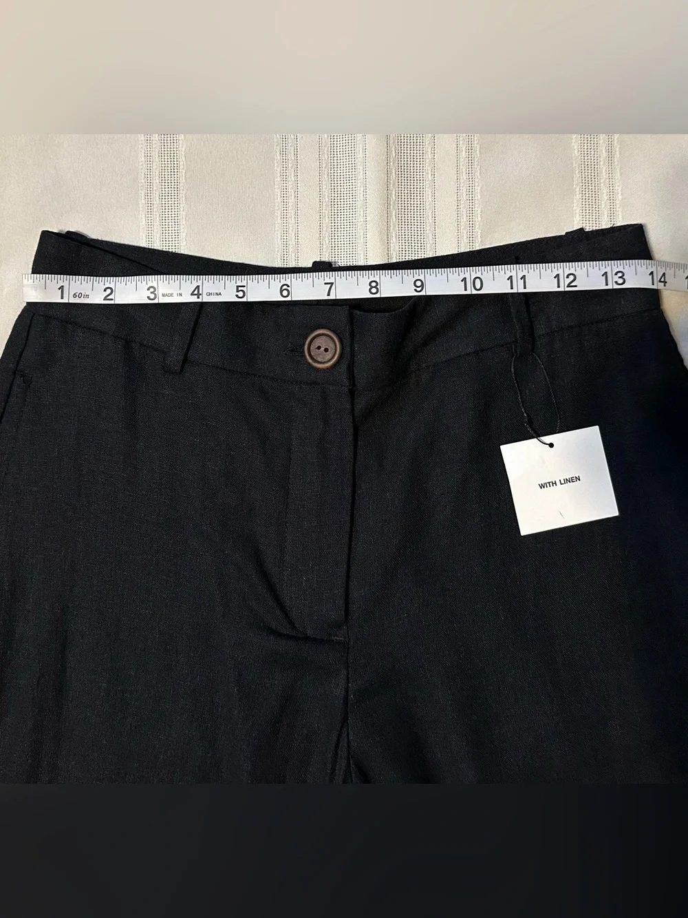 Zara Wide-Leg Linen Blend Trouser’s Black Size S NWOT